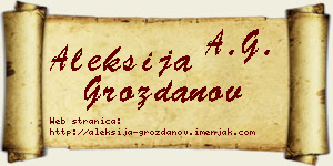 Aleksija Grozdanov vizit kartica